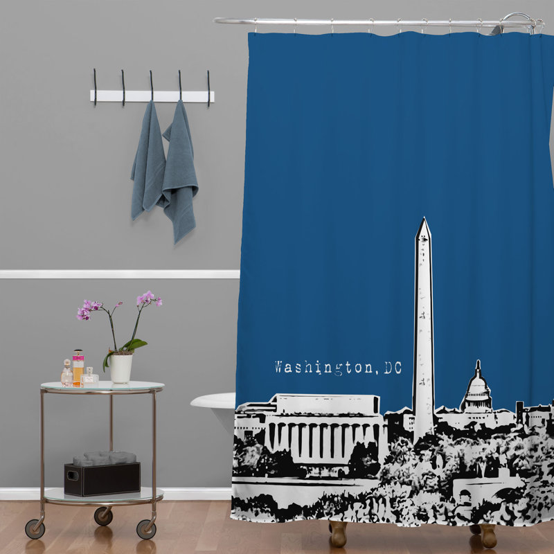 Rideau de douche simple washington Bird Ave, Bleu marine
