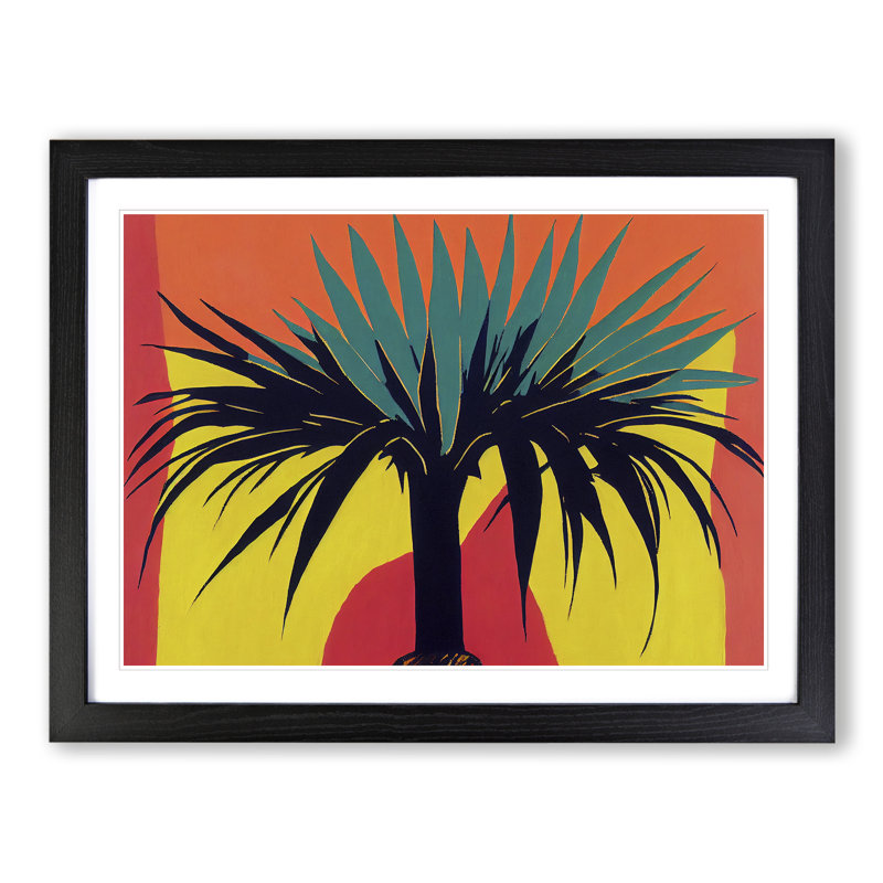 Abstract Palm Tree - Framed Print, Black, 34cm H x 46cm W x 2cm D