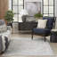 Distinctive Power Loom Synthetic Fibers Abstract Area Rug in Blue/Gray/Ivory