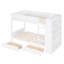 Lit simple superposé au-dessus, blanc avec 2 tiroirs et armoire - Améliore la chambre à coucher, offre un espace de rangement supplémentaire-1619022444