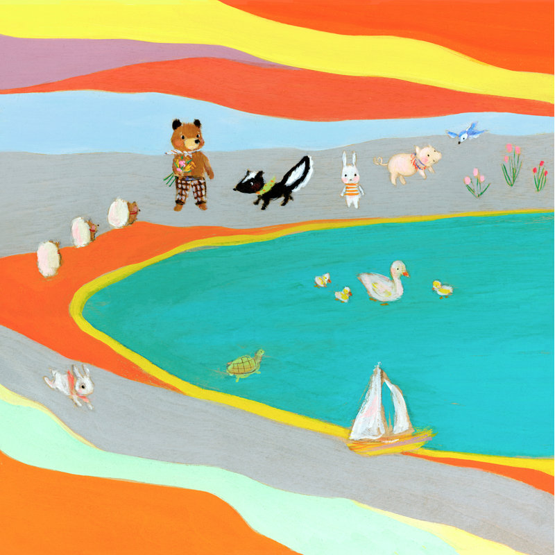Joanne Lake, animaux abstraits, art mural, H 12 po x L 12 po x l 1,25 po
