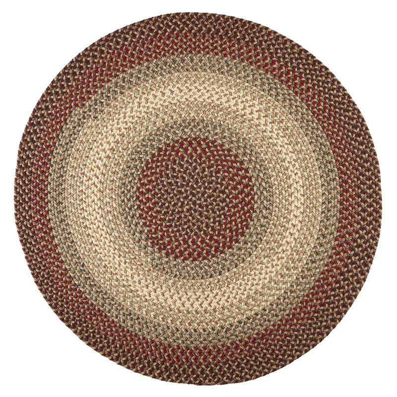 Tapis rouge tressé à la main Deserie, Rond 8 pi