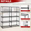 Ensemble de 5 grilles à 5 tablettes avec capacité de 1 100 lb de tablettes robustes avec pieds de nivellement pour le garage et l'organisation commerciale
