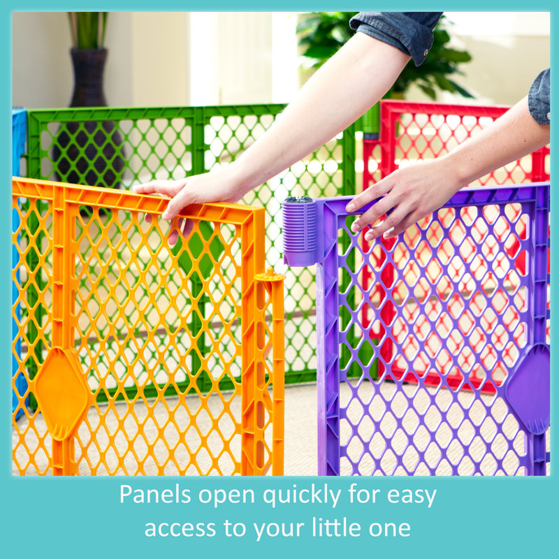 Multicolor Portable 8-Panel Baby Playpen Gate