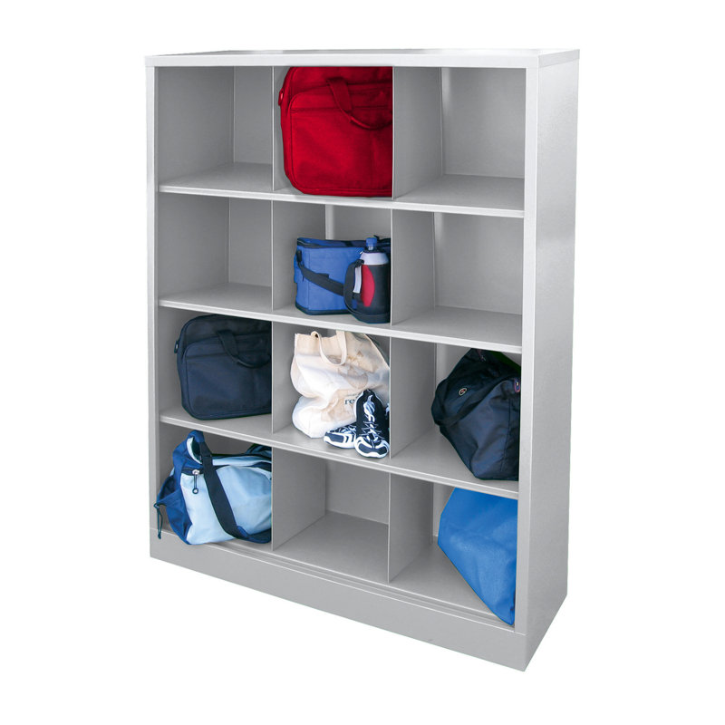 Adjustable Dove Gray Wooden 12-Compartment Storage Organizer
