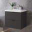 600 mm Wall Mounted Combined Vanity Unit with Integrated Ceramic Basin