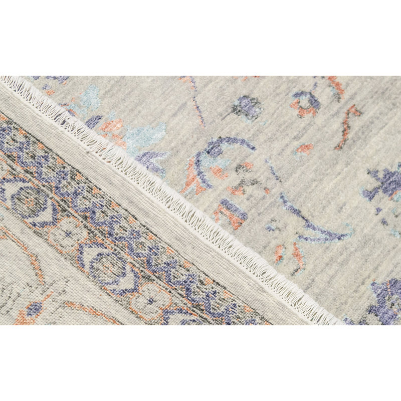 Hand-Knotted High-Quality Silver and Black Area Rug