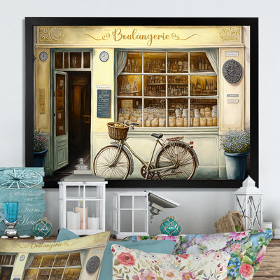 " Bicycle In Front A French Bakery I " Painting Print