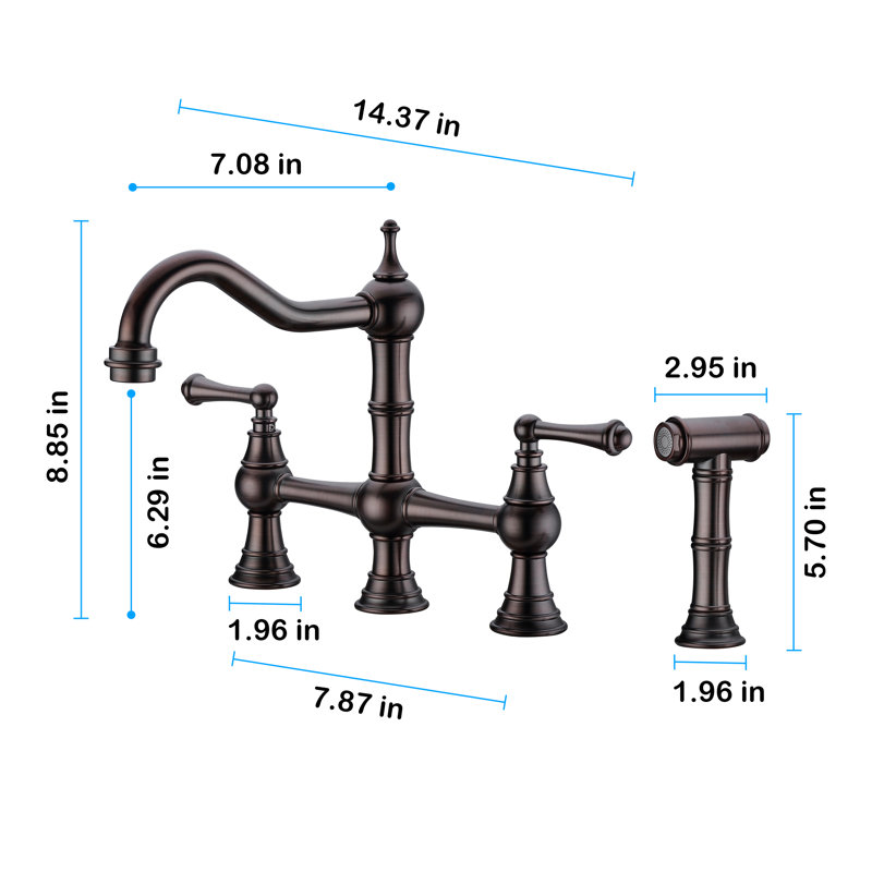 Dilon Kitchen Faucet with Side Spray, Oil Rubbed