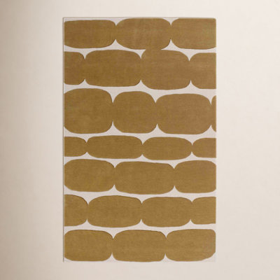 Brick Road Mustard Yellow Hand-Tufted Wool Rug