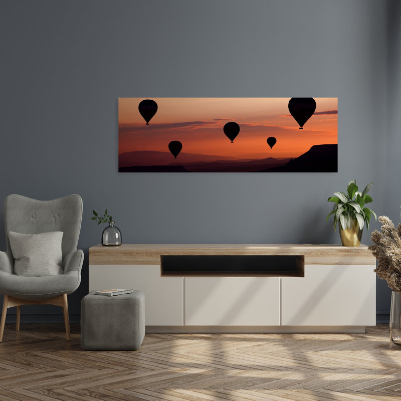 Sunrise Balloon Flight 1 Piece Wrapped Canvas Panoramic Wall Art, 121.92 cm H x 40.64 cm W