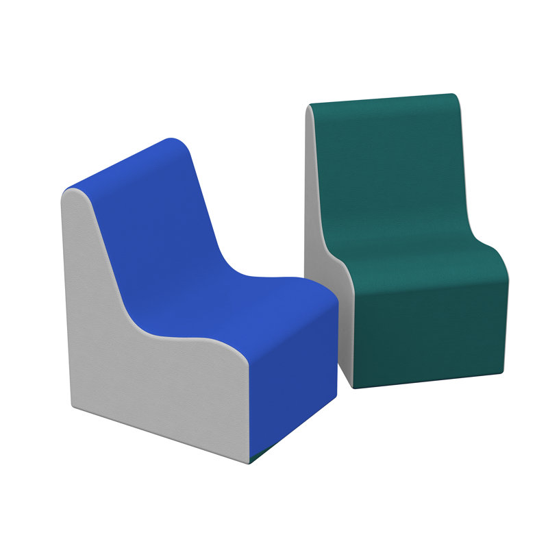 SoftScape Novelty 2 Piece Soft Seating, Blue/Green/Cream