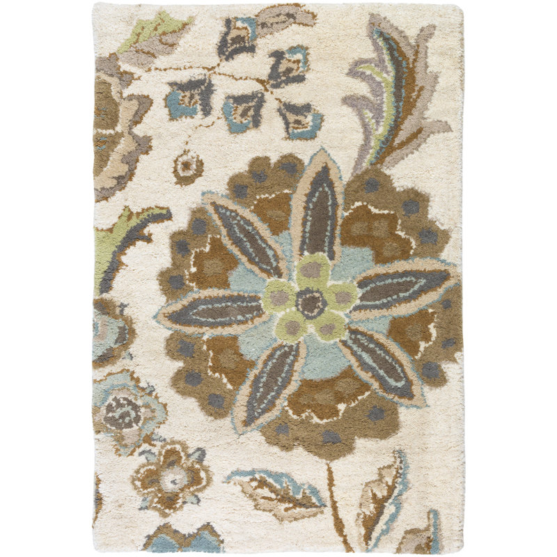 Tapis en laine touffeté à la main Elsberry, Rectangle 2 pi x 3 pi