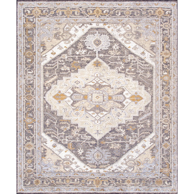 Serapi Hand Knotted Oriental Area Rug in Beige/Yellow/Gray