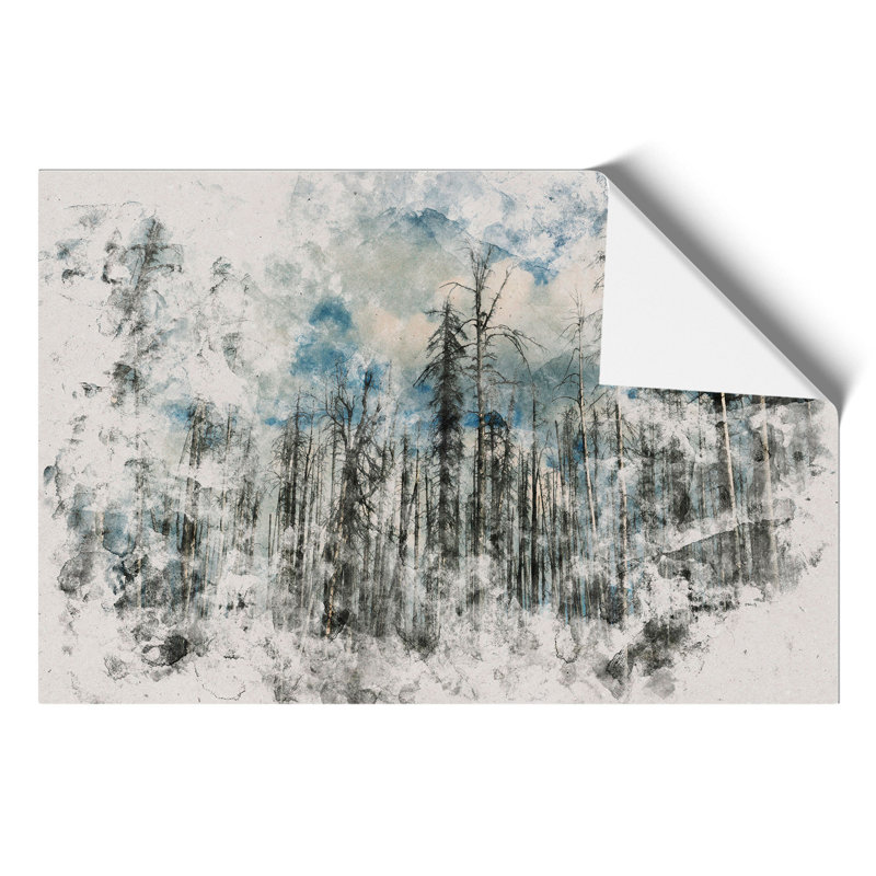 Winter Forest Watercolour - Frameless Print, 30cm H x 42cm W x 0.1cm D