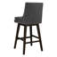 Tabouret de bar et de comptoir pivotant en cuir véritable Zahara Neri-130790501-117480005