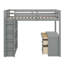Sleek Loft Bed With Ladder & Shelves And Desk-129858122