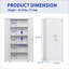 Armoires avec tablettes réglables Portes verrouillables | Acier blanc cassé | Maison / Bureau-962074861