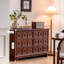 Armoire d'appoint en bois manufacturé brun foncé
