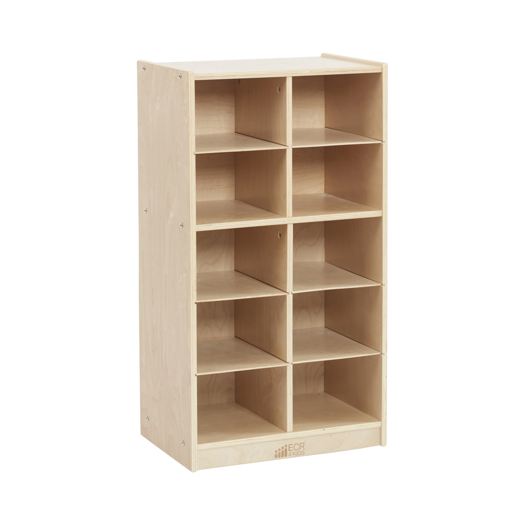 ECR4Kids 10 Cubby Mobile Tray Storage Cabinet, 5x2, Classroom Furniture ECR4Kids 