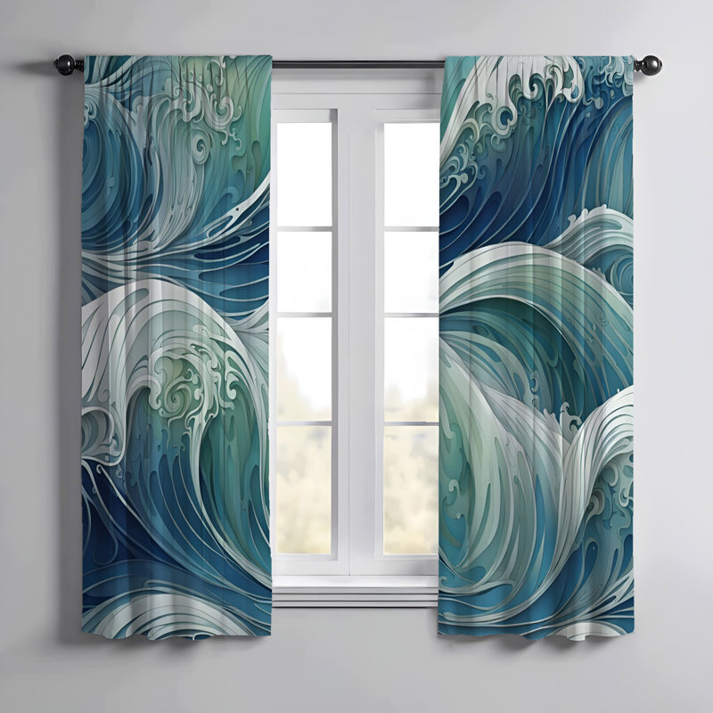 Paire de rideaux semi-transparents Epimerio, L 20 po x L 52 po