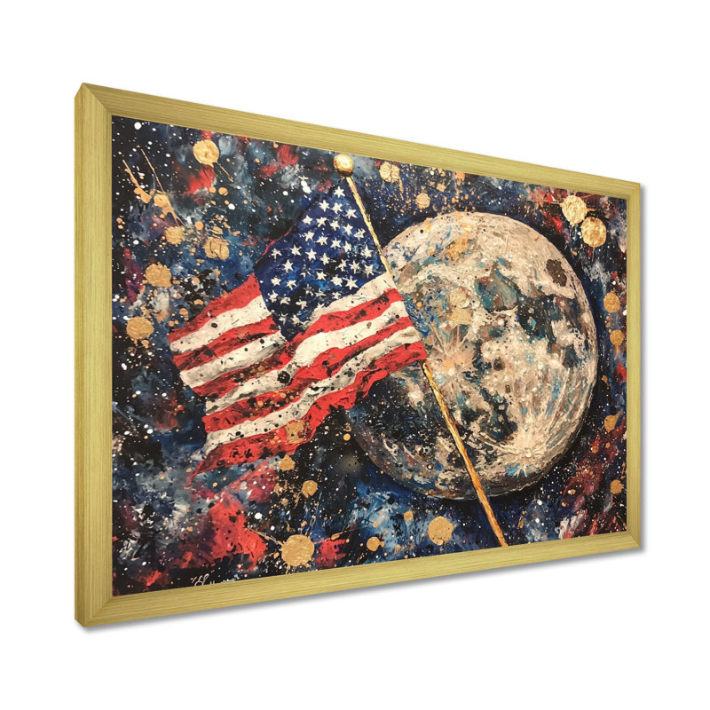 Reis - Usa Patriotist, impression sur toile, H 12 po x l 20 po, Reproduction encadrée d'une seule photo, Doré