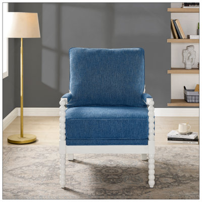 Fauteuil d'appoint rembourré Belvoir avec structure en bois tourné