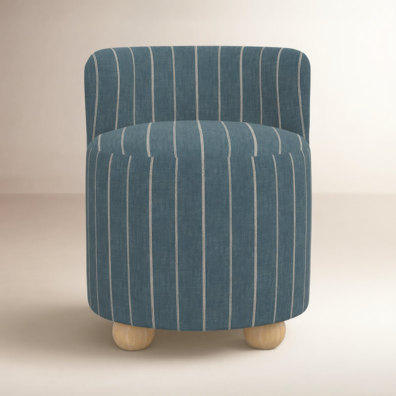 Fauteuil de coiffeuse Bee, Frigo à rayures indigo