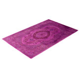 Overdyed Hand-Knotted Wool Modern-Contemporary Purple Area Rug 2' 8" x 4' 3"