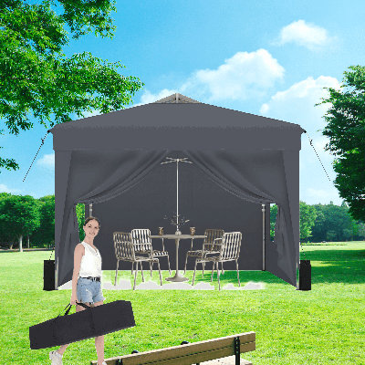 Auvent pliable 10 pi x 10 pi avec 4 parois latérales amovibles et imperméables à hauteur réglable pour abri de plein air pour plus de 50 tentes portatives pour les fêtes