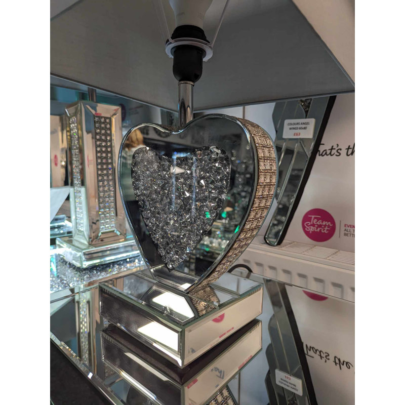 Mirrored love heart Table Lamp