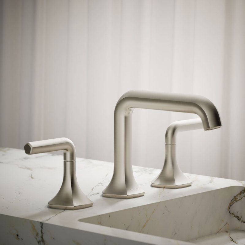 Occasion Sink with Straight Design Single Hole Bathroom Faucet with Drain Assembly, Vibrant Brushed Nickel