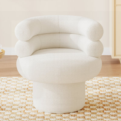 Meuble pivotant à 360 ° avec tissu moelleux moelleux moelleux et confortable, idéal pour le salon, la chambre à coucher ou les petits espaces