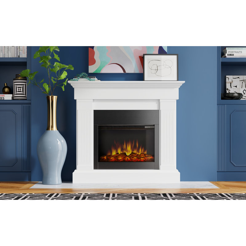 Crawford 47" Slim Electric Fireplace by Real Flame, White