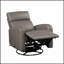 Fauteuil inclinable de luxe en cuir moka avec mouvement pivotant, coussins en mousse haute densité et structure en bois massif durable