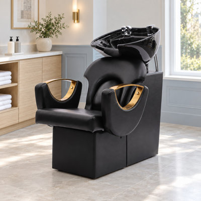 Premium Shampoo Chair, Shampoo Bowl And Chair Set For Salon, Professional Barber Shampoo Chair With Memory Sponges Cushion, Backwash Chair Hair Shampoo Bowl For Salon
