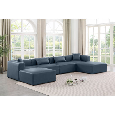 Canapé modulaire en cuir 6 pièces Vegan