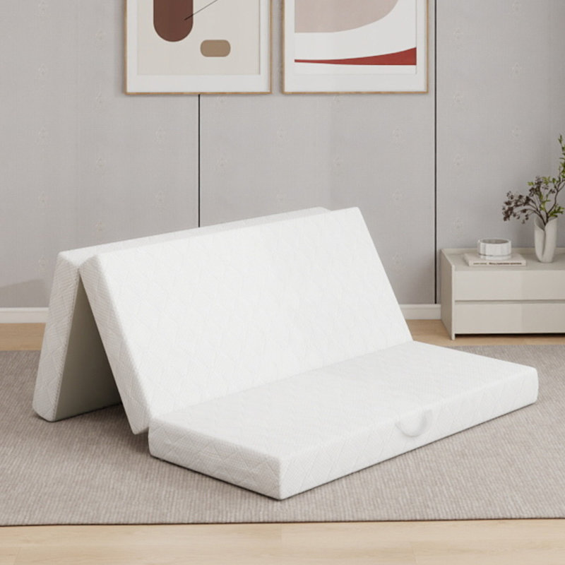 Driffield 6" Tri-Fold Memory Foam Mattress, Folding Mattress With Washable Cover for Murphy Bed, Queen