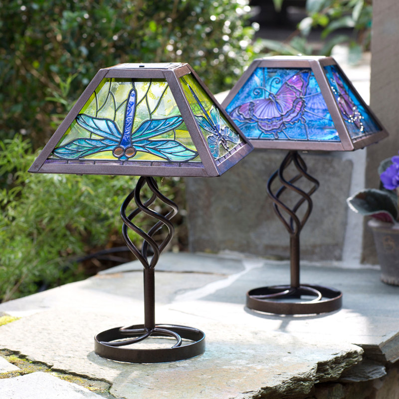 12.75'' Solar Powered Integrated LED Outdoor Table Lamp