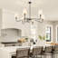 Lustre classique de 47 po avec abat-jour en lin blanc-2124316577