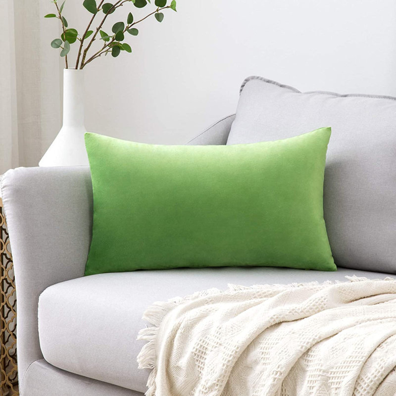 Payson lumbar pillow cover, Light Green, 12" H x 20" W