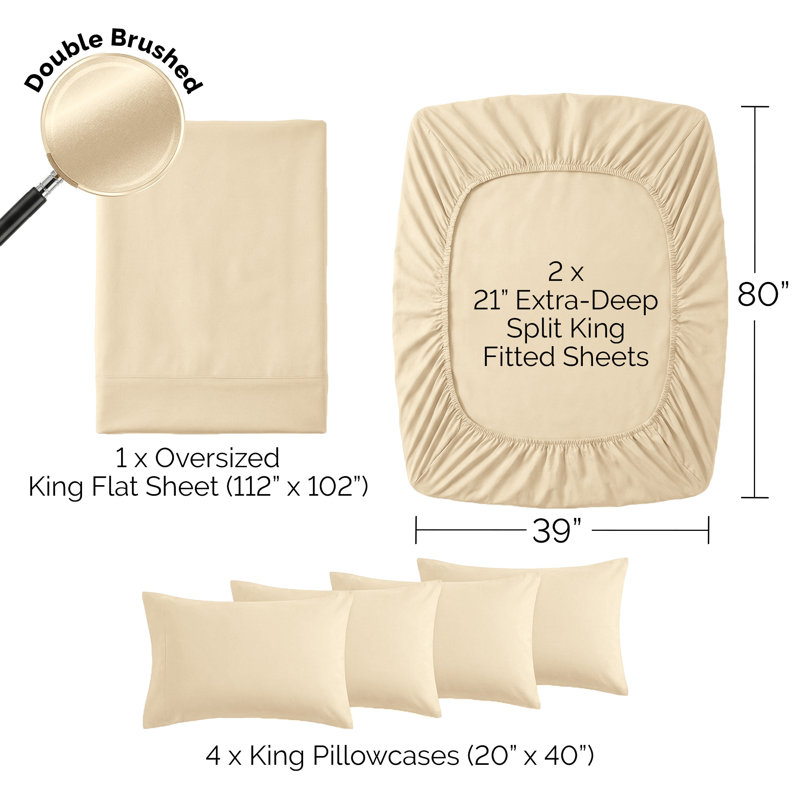Vilano Springs Extra Deep Pocket Sheet Set, 6-Piece Ultra Soft Microfiber Sheets and Pillow Cases, Wrinkle Resistant, Easy Care
