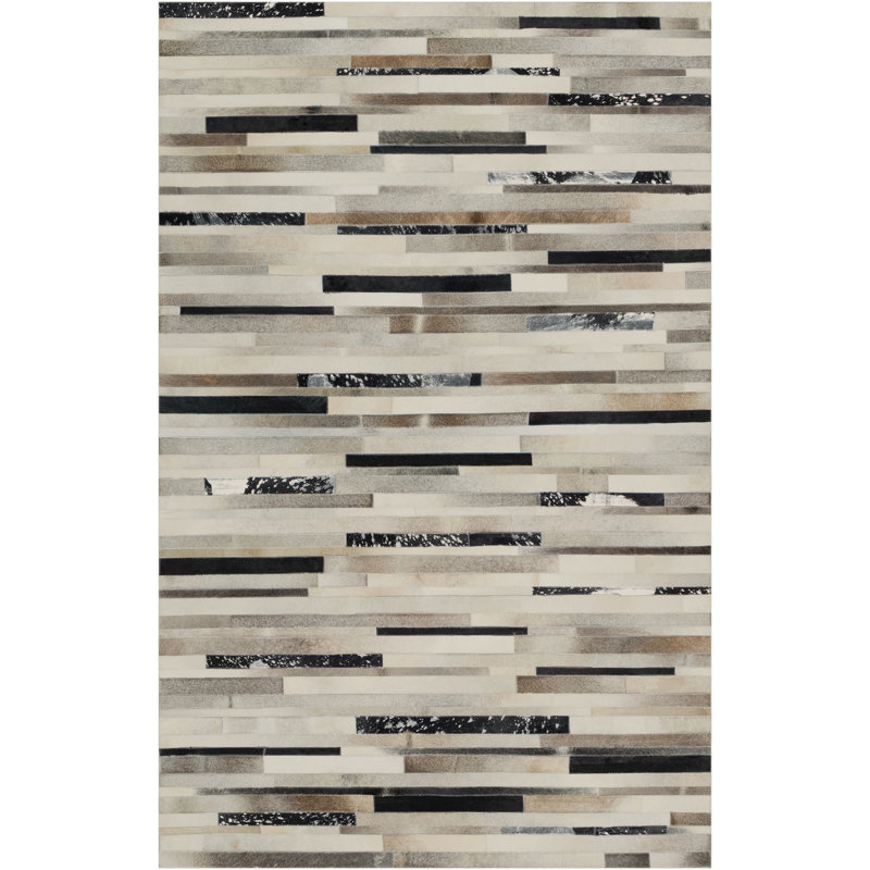 Trail Geometric Area Rug in Brown/Silver/Ivory, Rectangle 9' x 13'