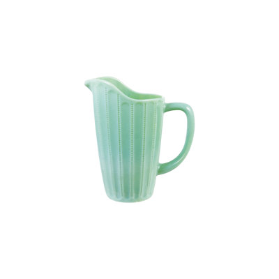 Emerald Pressed Milk Glass Pitcher