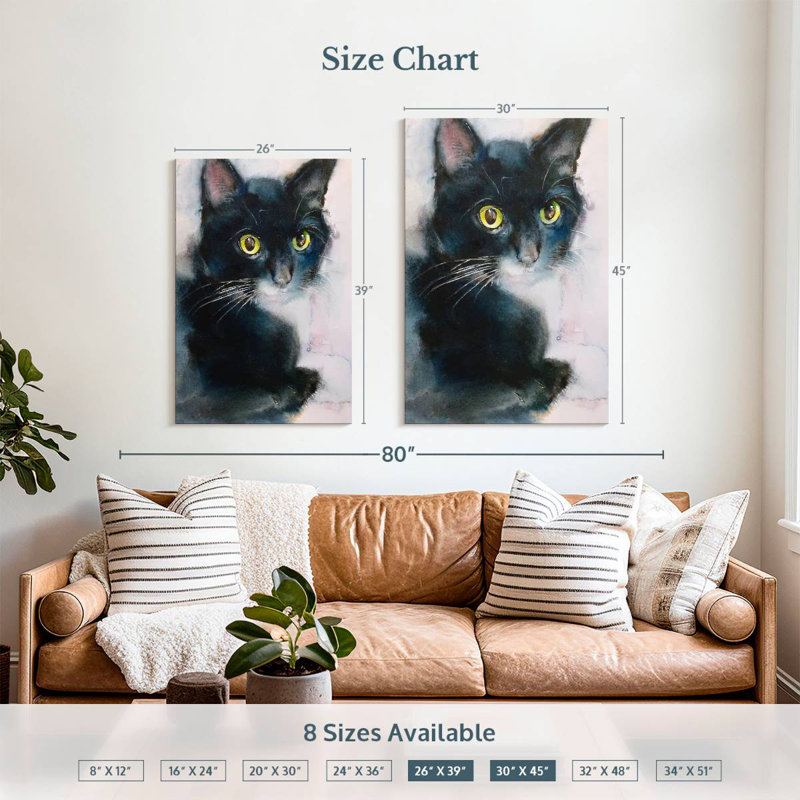 Brampt Tuxedo Cat, 39" H x 26" W