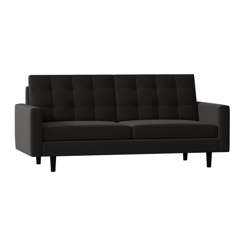 Canapé à accoudoirs carrés avec coussins réversibles, Ébène Key, Standard, Noir