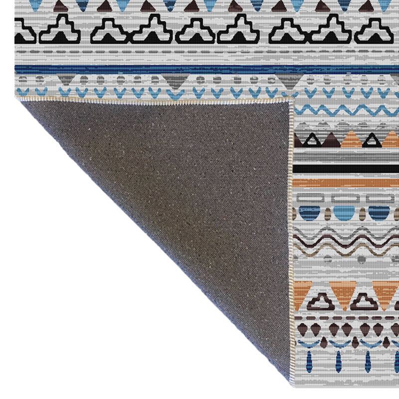 Multi-Colored Geometric Patterned Decorative Rug, Rectangle 3'11.24" x 5'10.87"