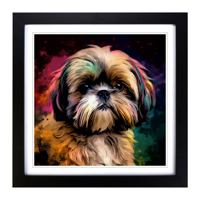 Shih Tzu Digital Art No.2 1 Piece Single Picture Frame Wall Art