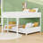 Full XL over Full XL Wooden Bunk Bed with Built-in Storage Shelves-165737285