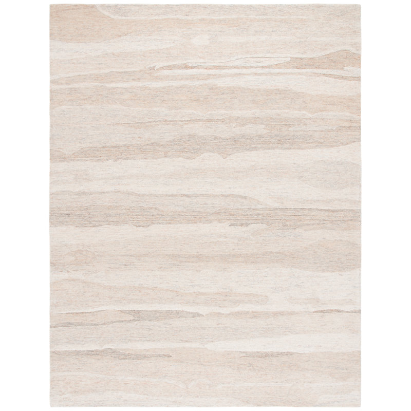 Moneak Ebony Hand Tufted Wool Pile Abstract Rug, Rectangle 8' x 10'